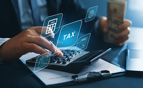 Calculating taxes with a digital calculator